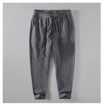 Pantalones de Lino y Algodón Transpirables  Estilo Casual