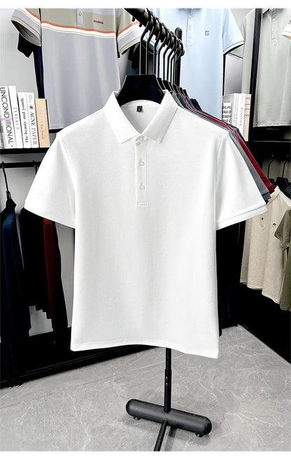 Polo de 76% algodón para hombre: tela texturizada transpirable