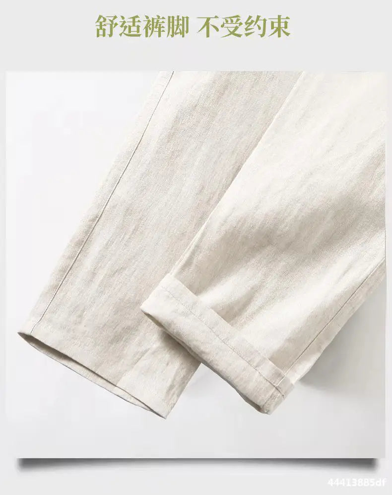 Pantalones casuales de lino  hasta el tobillo