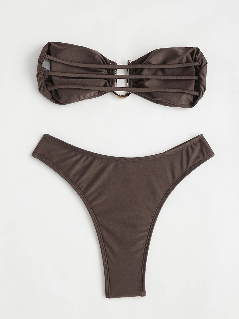 Bikini sin tirantes sexy vacacione