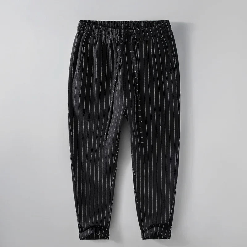 Pantalones de Lino y Algodón Transpirables  Estilo Casual