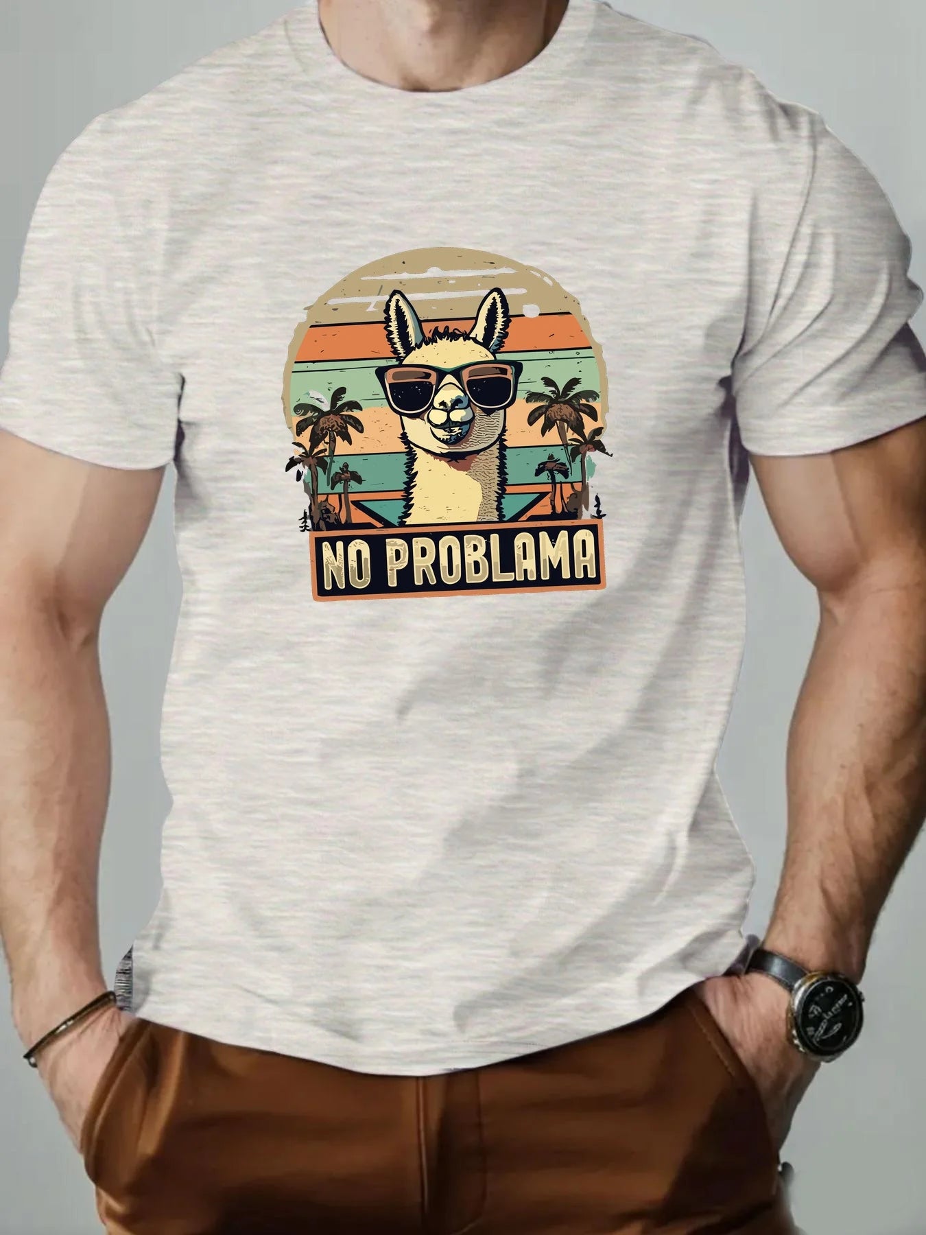 Camiseta 100% de algodón con estampado de Alpaca