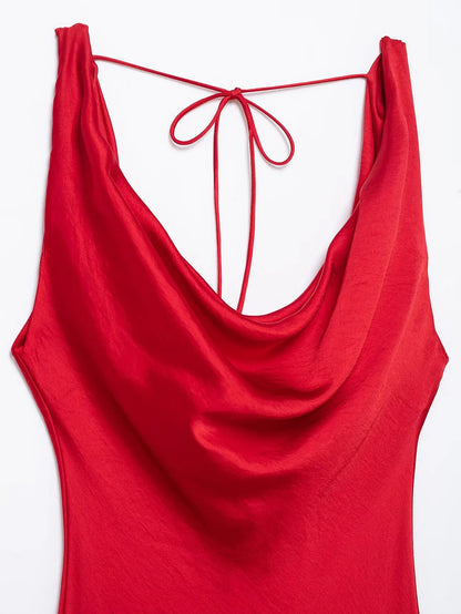 vestido con volantes Casual ajustado sin mangas Midi