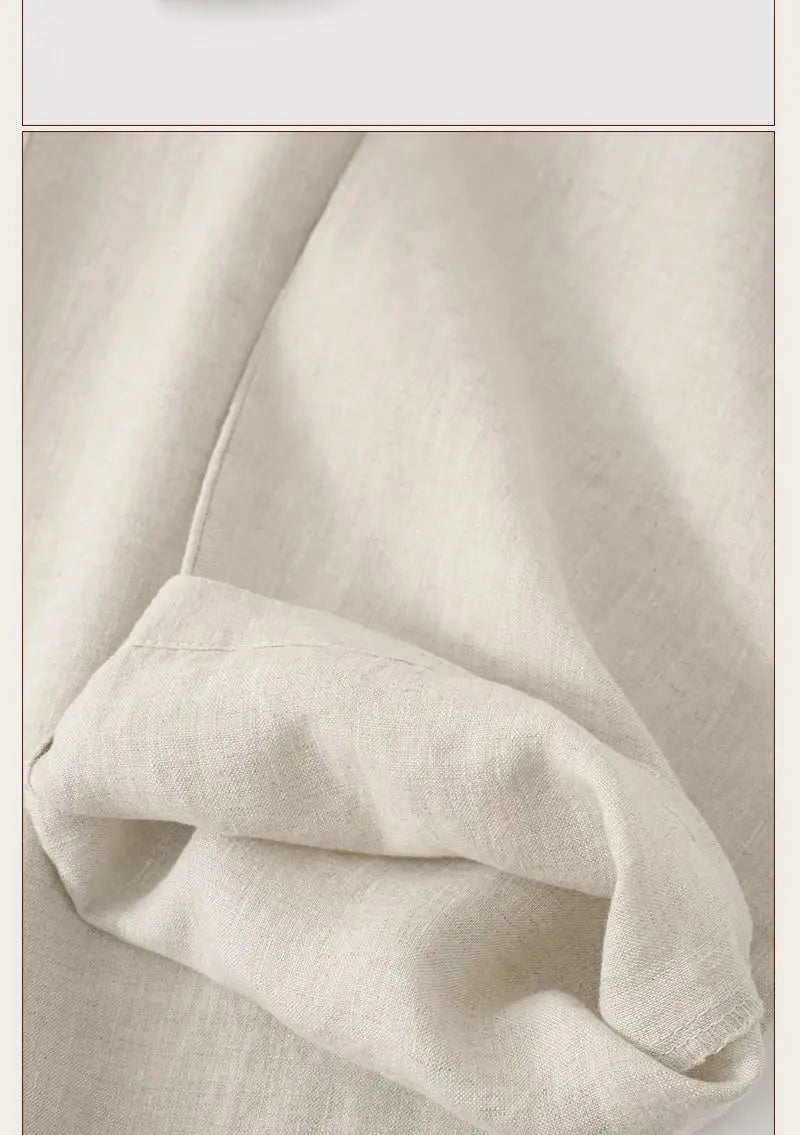 Pantalones de Lino Estilo Chino