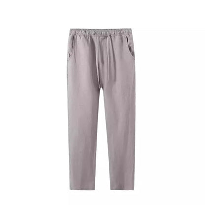 Pantalones casuales de lino  hasta el tobillo