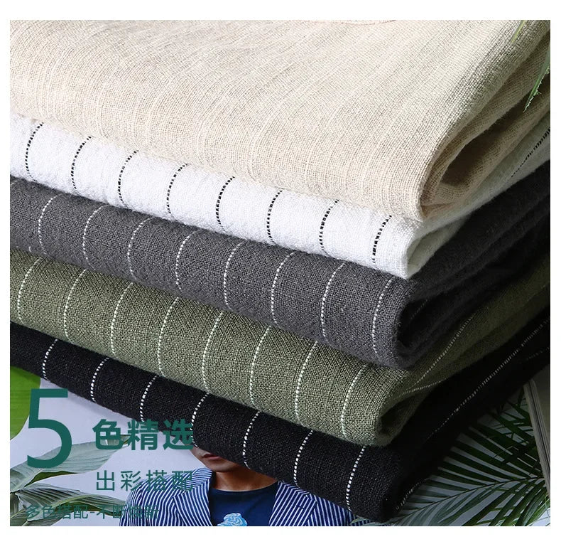 Pantalones de Lino y Algodón Transpirables  Estilo Casual