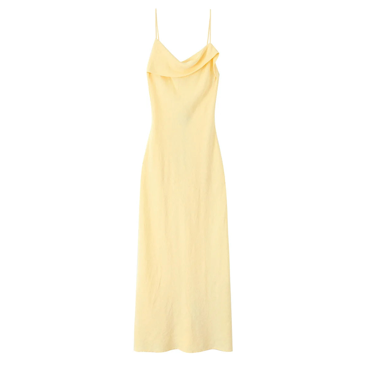 vestido sin espalda asimétrica ajustado con tirantes