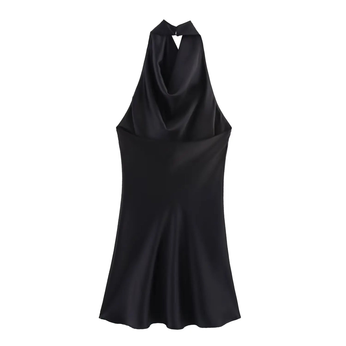 vestido con textura satinada