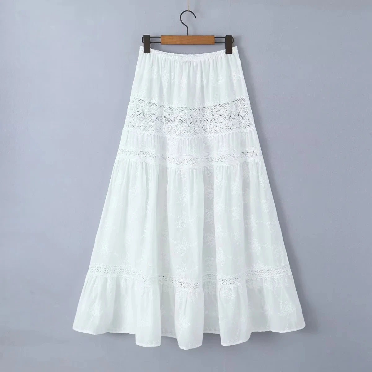 Conjunto de falda de encaje, vestido de verano para mujer, vacaciones en la playa, conjunto Sexy de algodón a juego, trajes de primavera blanco, 2 uds., conjunto femenino 2025