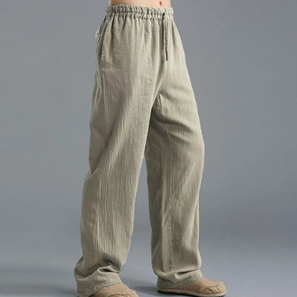 Pantalone ropa informal De algodón y lino