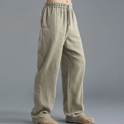 Pantalone ropa informal De algodón y lino