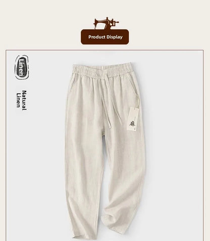 Pantalones de Lino Estilo Chino