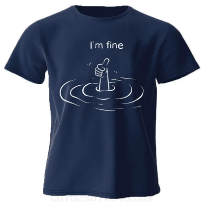 Camiseta con estampado T'm Fine, camisetas de verano 100% algodón