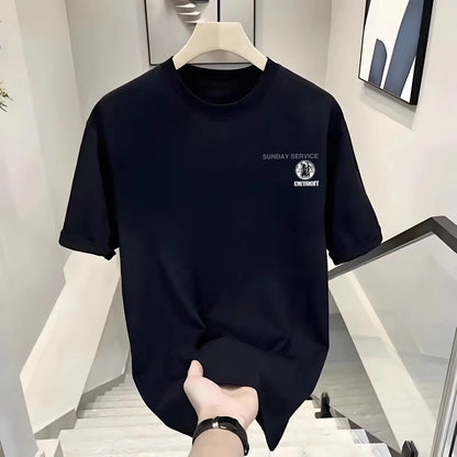 Camiseta Estampada de Estilo Americano 100% Algodón Puro