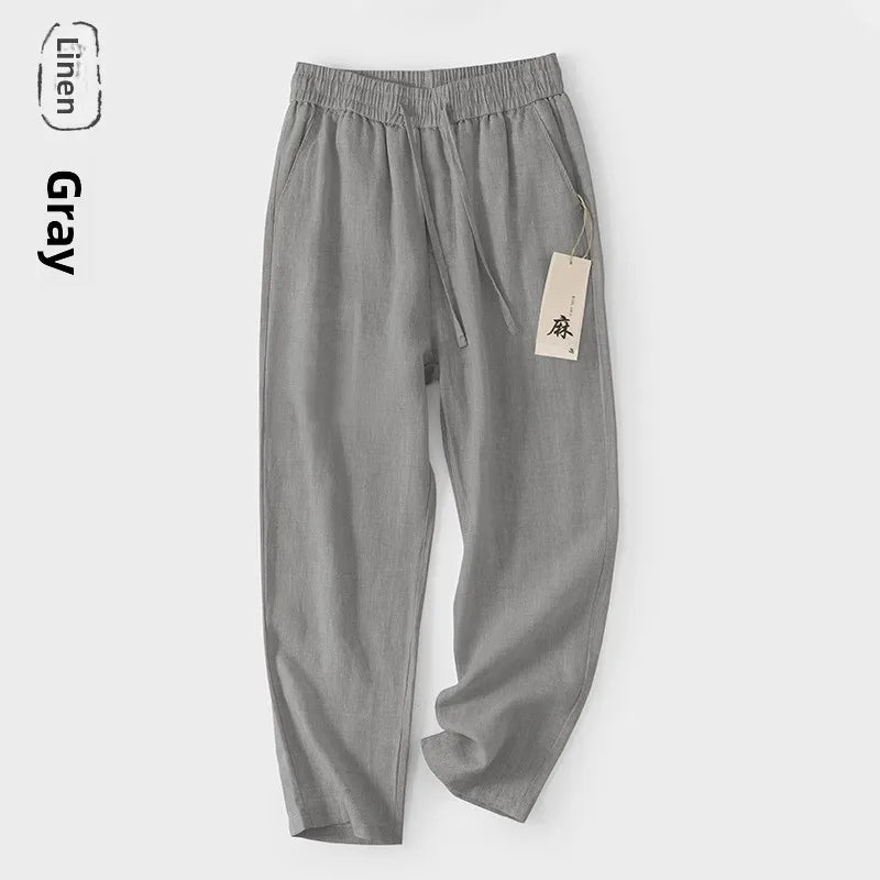 Pantalones de Lino Estilo Chino