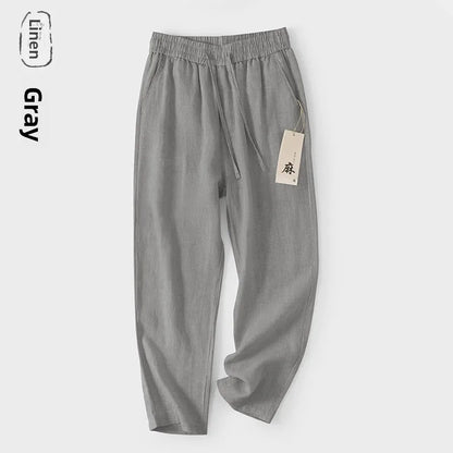 Pantalones de Lino Estilo Chino