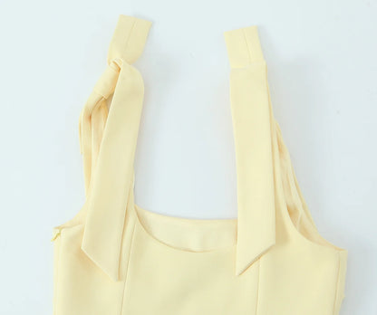 Tops verano Sexy sin mangas arco cuello cuadrado