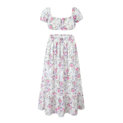 Conjunto de falda de encaje, vestido de verano para mujer, vacaciones en la playa, conjunto Sexy de algodón a juego, trajes de primavera blanco, 2 uds., conjunto femenino 2025