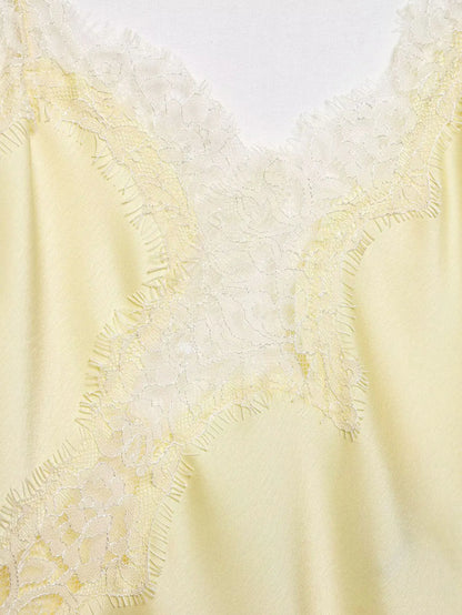 Lace-paneled camisole tops