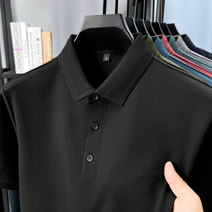 Polo de 76% algodón para hombre: tela texturizada transpirable