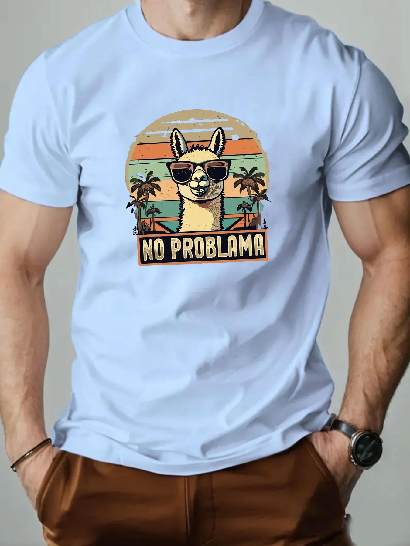 Camiseta 100% de algodón con estampado de Alpaca