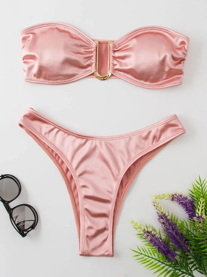 Bikini sin tirantes sexy vacacione