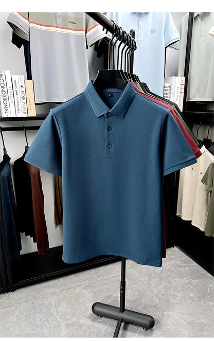 Polo de 76% algodón para hombre: tela texturizada transpirable