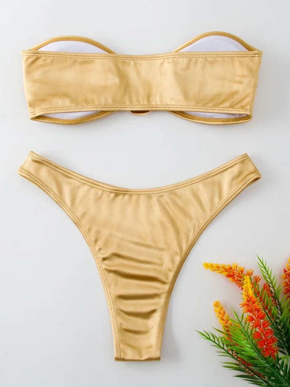 Bikini sin tirantes sexy vacacione