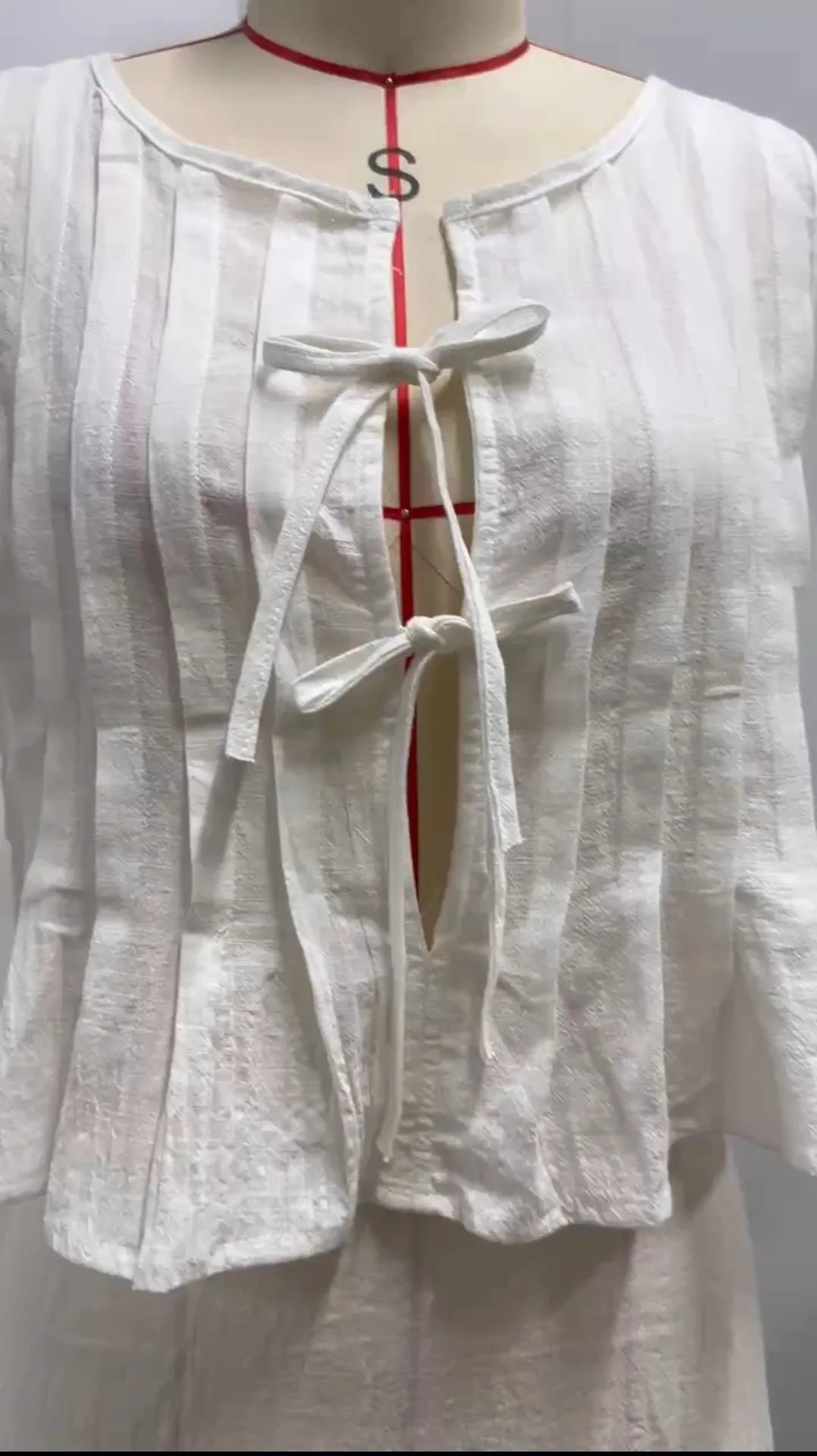 falda de lino de algodón,chaleco con cordones