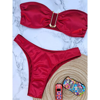 Bikini sin tirantes sexy vacacione