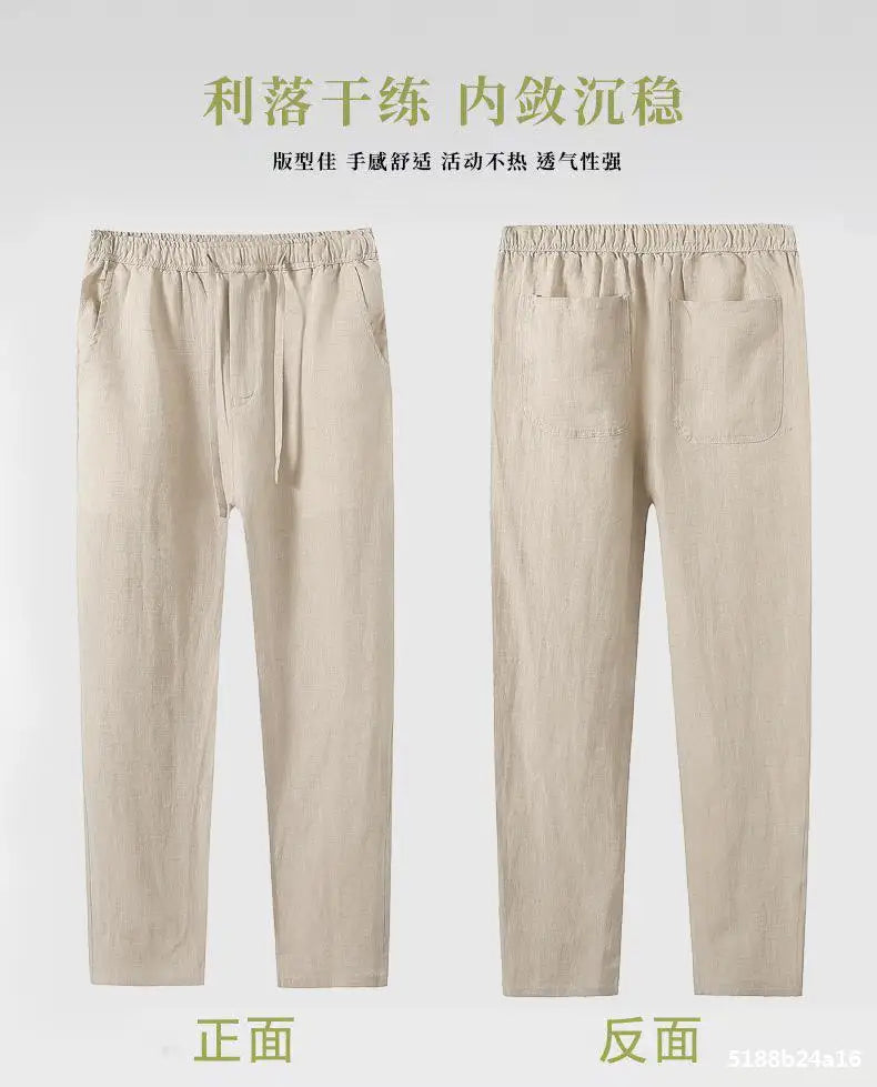 Pantalones casuales de lino  hasta el tobillo