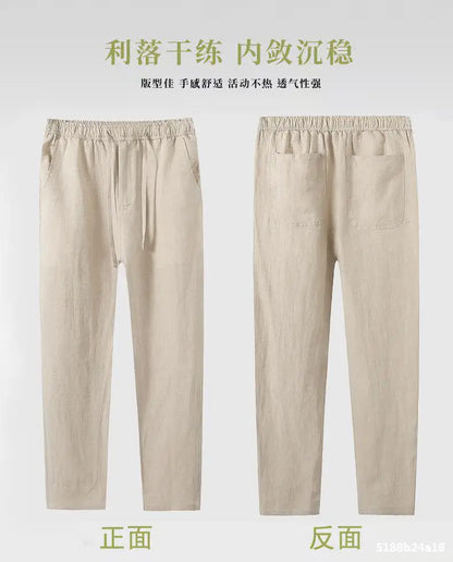 Pantalones casuales de lino  hasta el tobillo