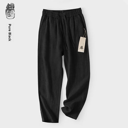 Pantalones de Lino Estilo Chino