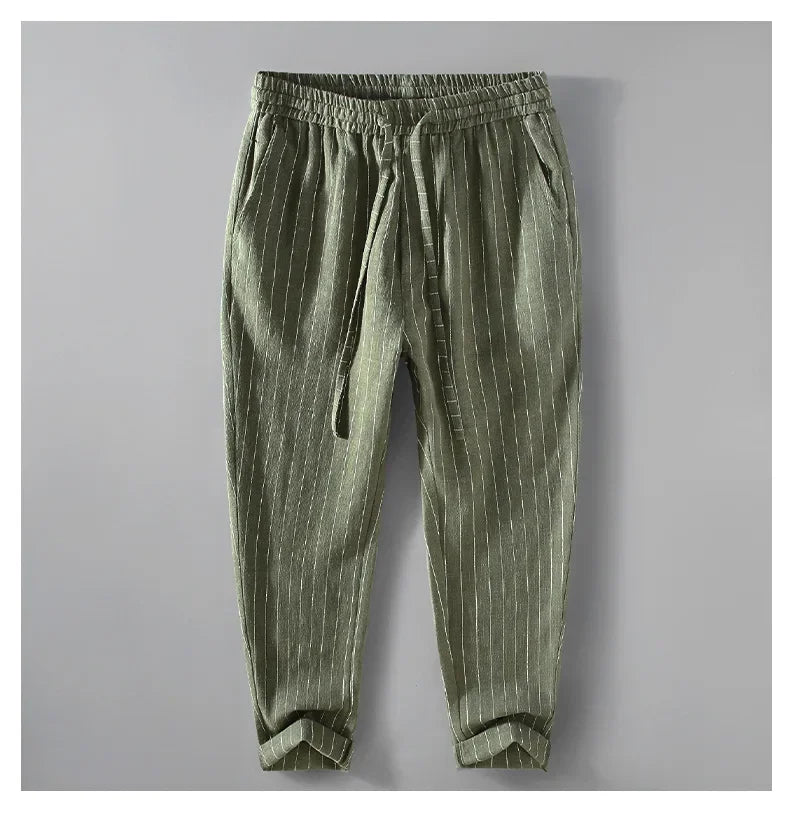Pantalones de Lino y Algodón Transpirables  Estilo Casual
