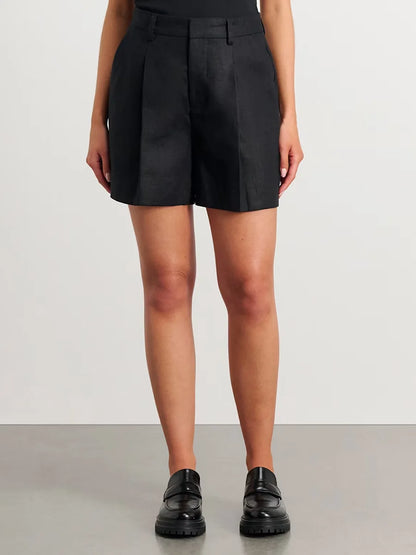Conjunto de pantalones cortos y chaleco informal elegante de algodón y lino