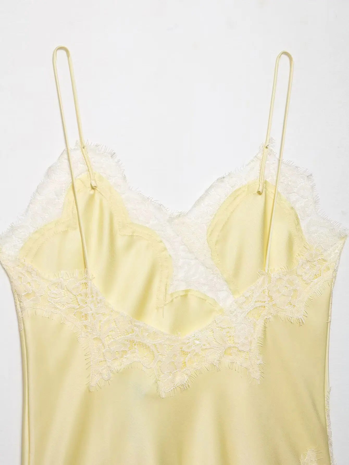 Lace-paneled camisole tops
