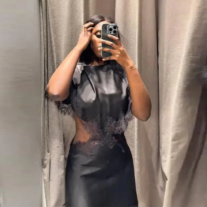 Vestido Sexy de retazos de encaje