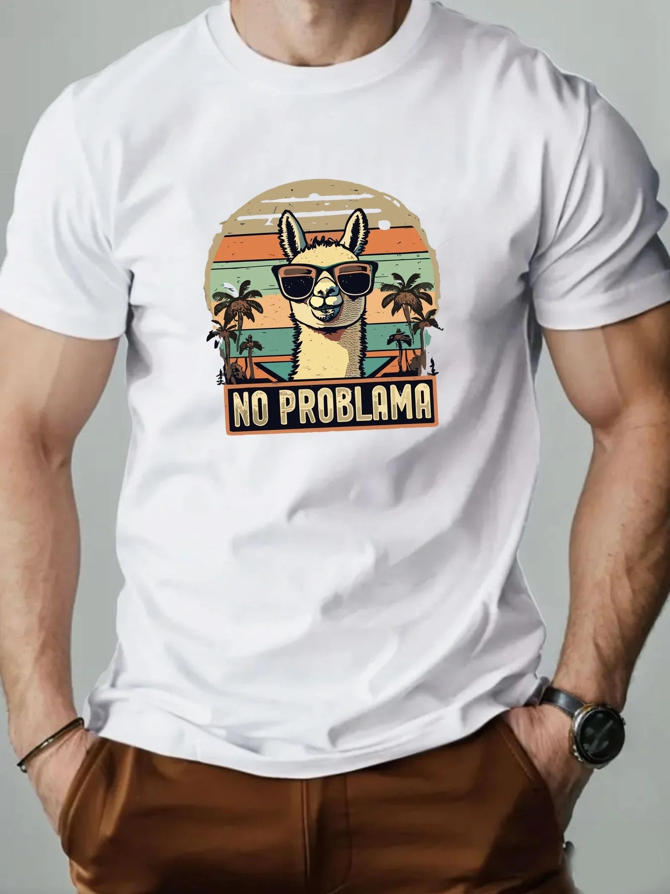 Camiseta 100% de algodón con estampado de Alpaca
