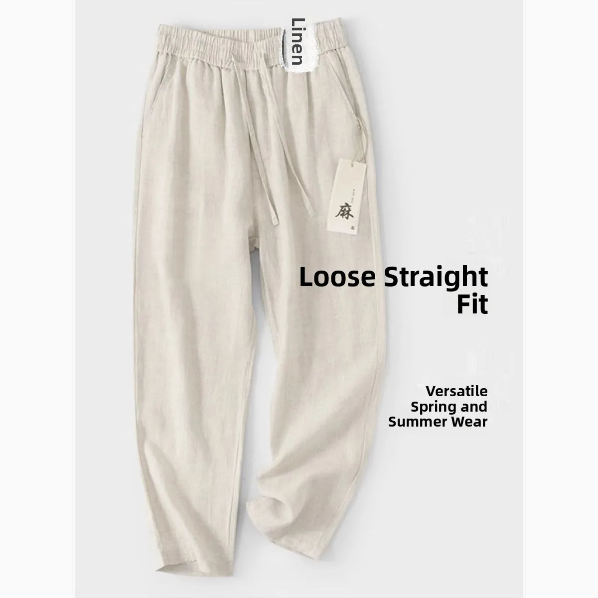 Pantalones de Lino Estilo Chino