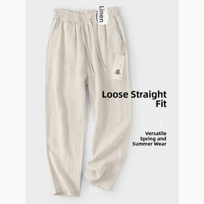 Pantalones de Lino Estilo Chino