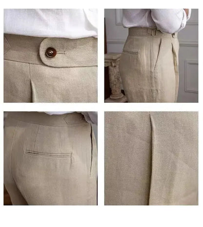 Pantalones italianos de Nápoles 100% de lino