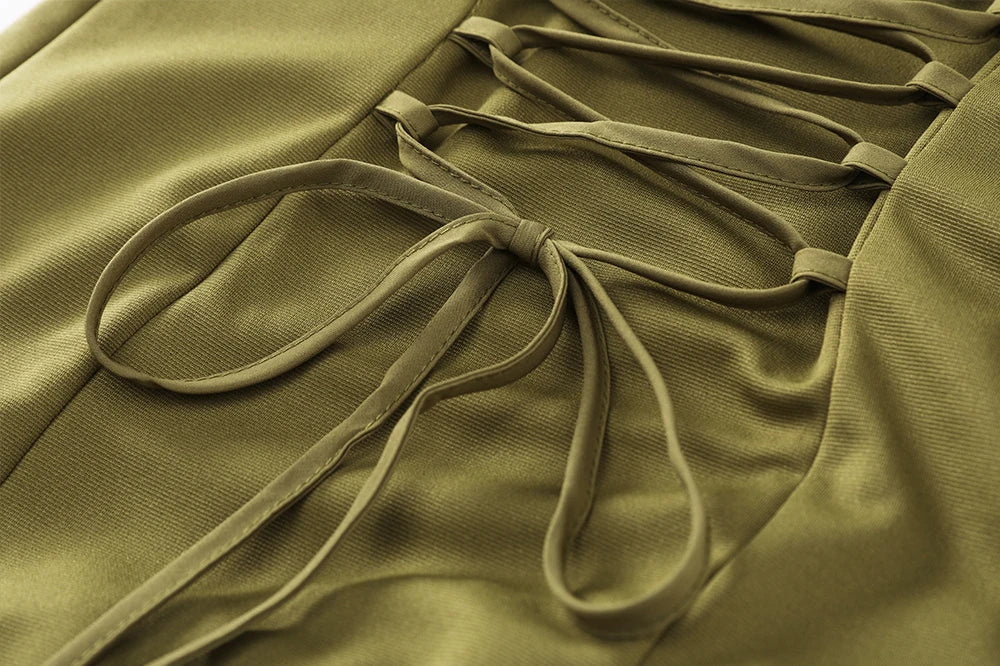 Vestido Largo Verde Oliva Elegante