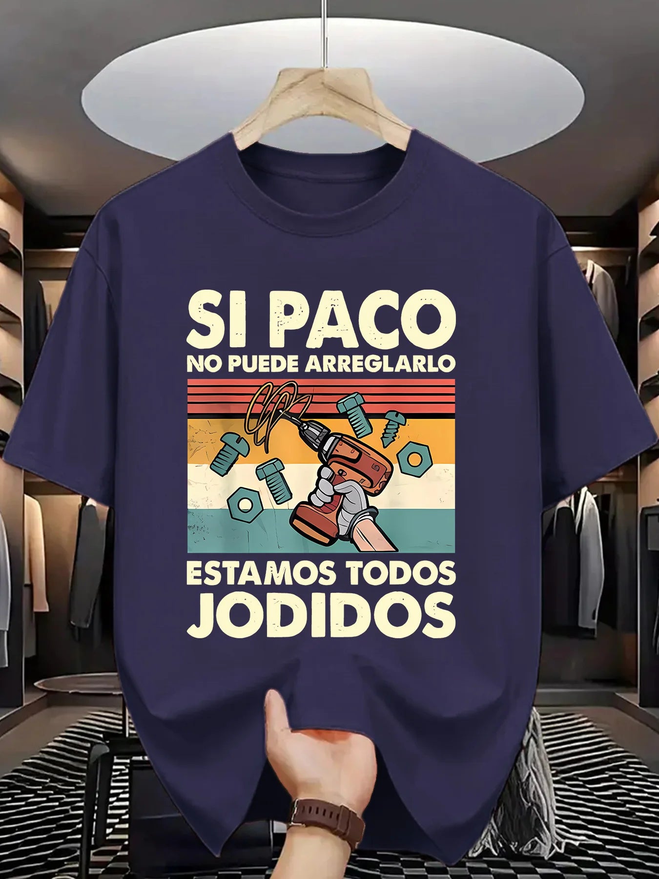 Camiseta casual estampada para hombre, hecha de 100% algodón