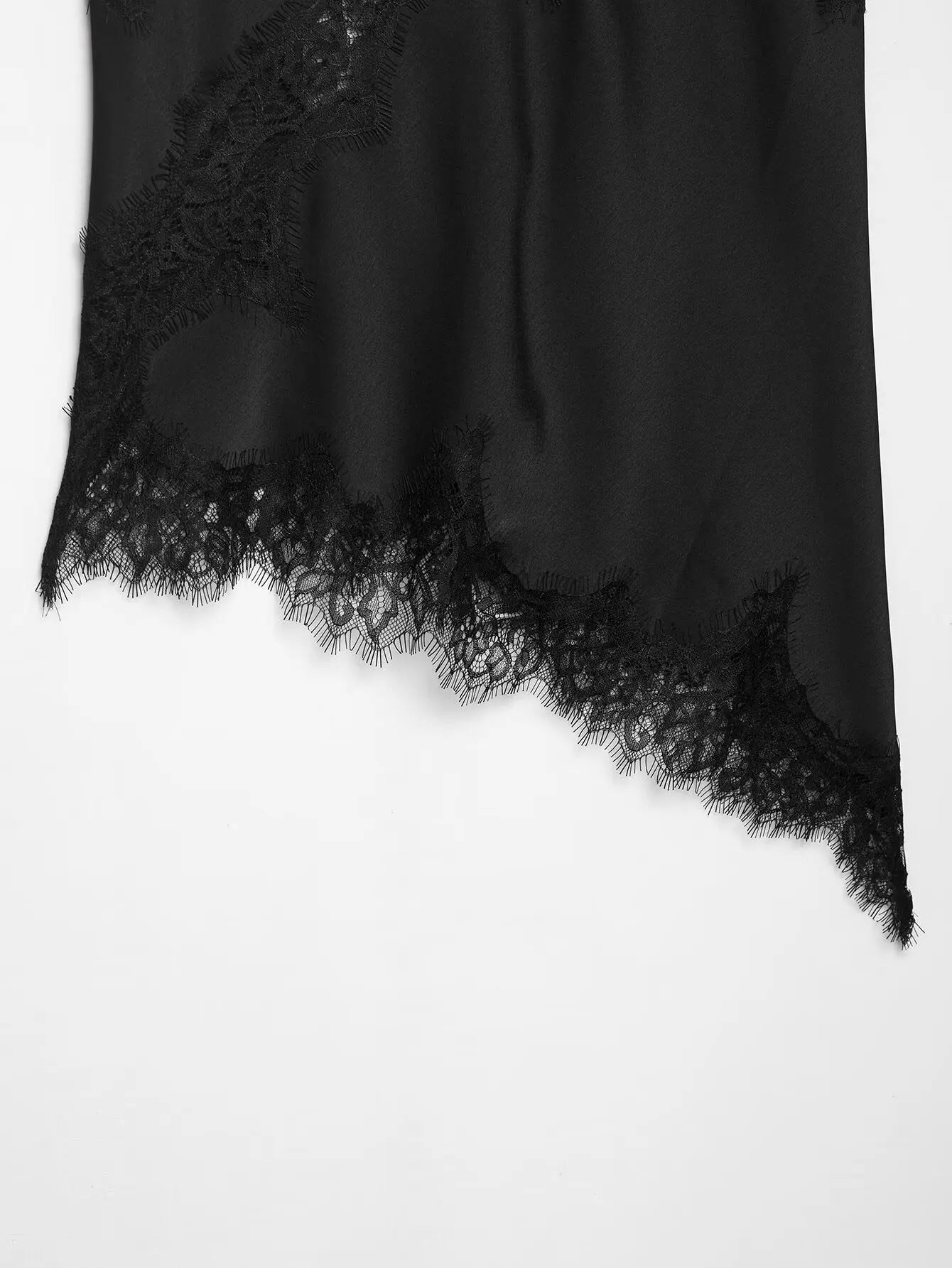 Lace-paneled camisole tops