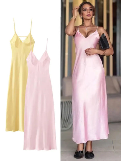 Vestido saten elegante sexy