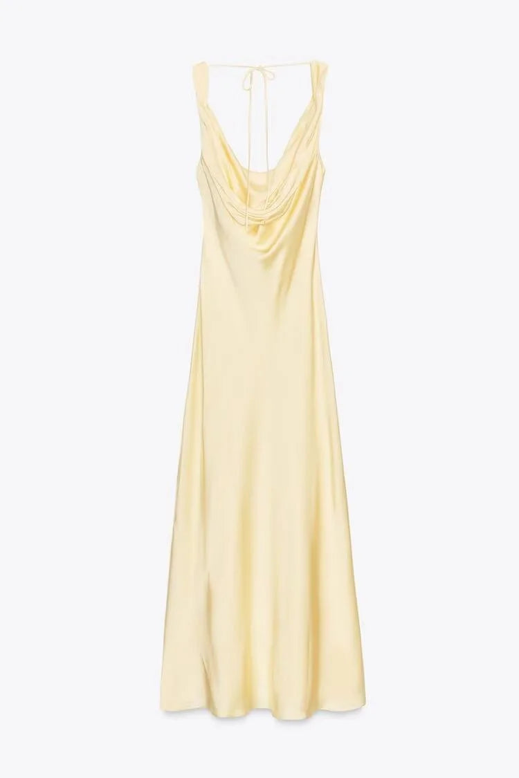 vestido con volantes Casual ajustado sin mangas Midi