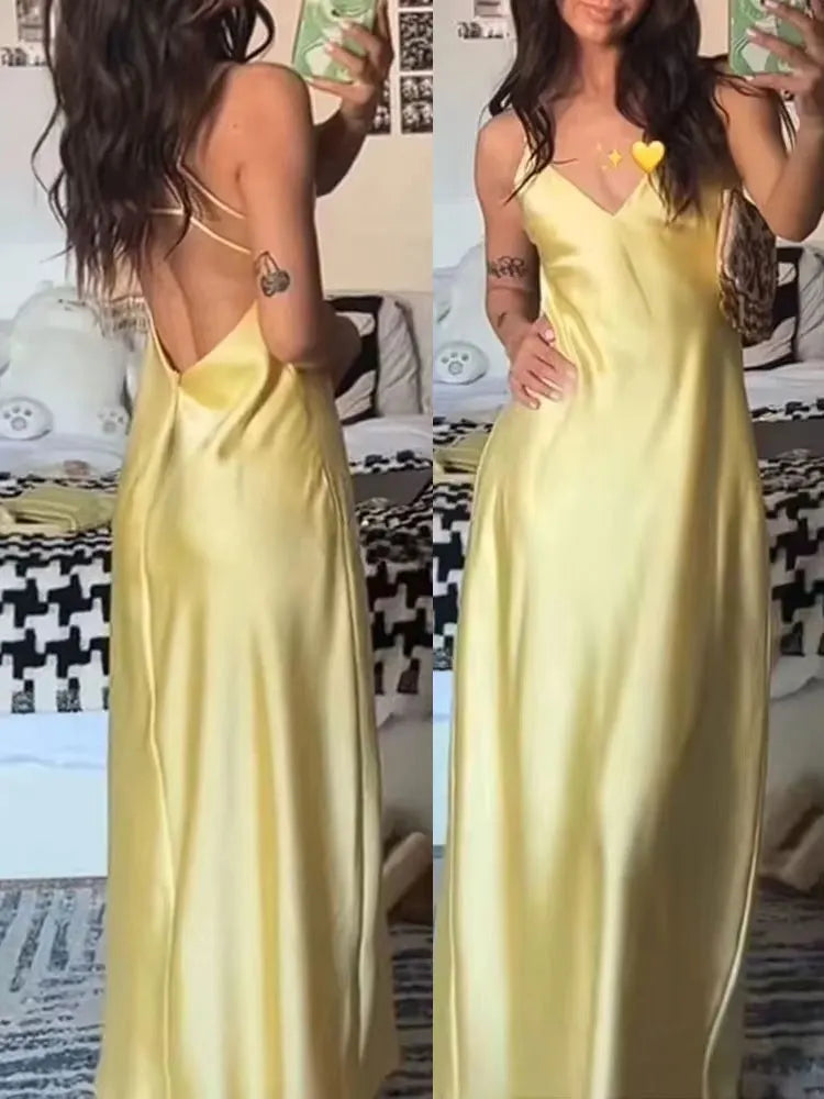 Vestido saten elegante sexy