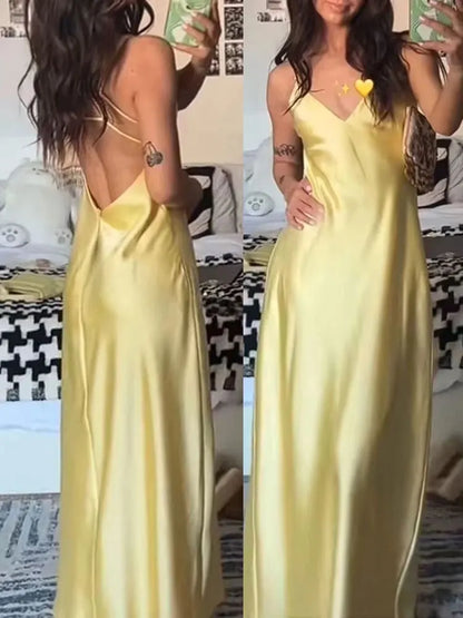Vestido saten elegante sexy