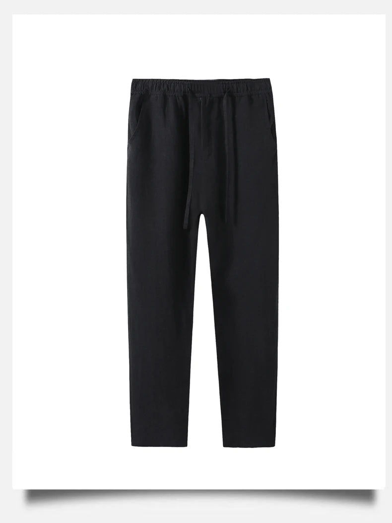 Pantalones casuales de lino  hasta el tobillo