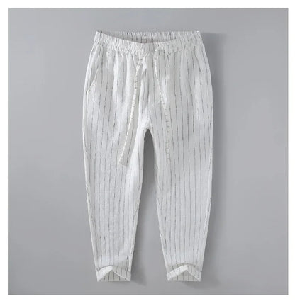 Pantalones de Lino y Algodón Transpirables  Estilo Casual